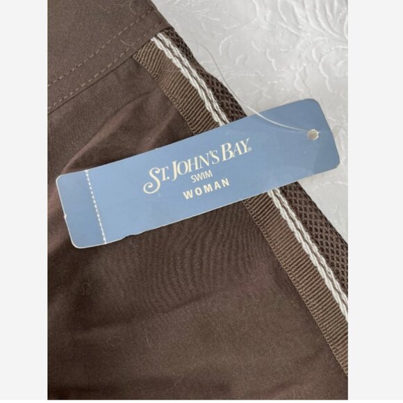St. John's Bay Brown Board Shorts 2X NWT Plus Size Swim - Picture 3 of 4